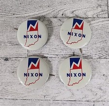 4 Vintage Richard Nixon Pins 1.75