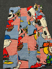 Vtg 71’ Peanuts Full Flat Sheets (2), 4 Curtain Panels, 2 Valences  picture
