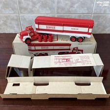 Rare 1976 Service (Hess) Toy Truck w/ 3 Barrels in Original Box, Inserts, Lights picture