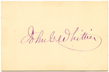 JOHN GREENLEAF WHITTIER, Quaker Poet & Abolitionist, Signed Autograph 10936 picture