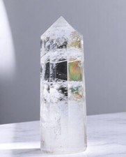 Large 8 Faceted Clear Crystal Quartz Obelisk Tower Handmade Crystal Home Decor picture