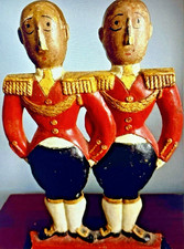 Antique Cast Iron Doorstop Hubley Double Footmen #248 by Anne Fish Art Deco Era picture