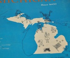 Michigan Folder 1600 Vintage Scenes 33 Line Drawings Elna Lahti MacMullan USA picture