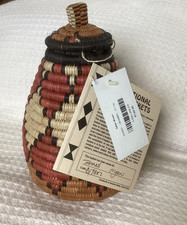 Traditional Handwoven ZULU Basket, Lid, NWT, KwaZulu-Natal, South Africa, picture