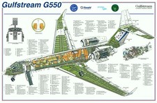 Gulfstream G550 CUTAWAY POSTER 12x18 inch picture