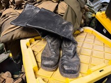 WWII GERMAN POST WAR INFANTRY M1931 BLACK LEATHER JACKBOOTS- SIZE 11 picture