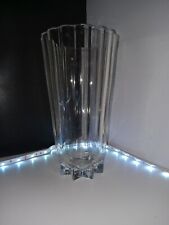 LENOX Clear Crystal Glass Fluted Ribbed Vase 10