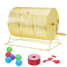 Uimoso Raffle Drum Brass Plated Lottery Cage Holds 5000 Tickets/200 Bingo Balls picture