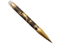 Indian Star Sign Zodiac Sign Engraved Ballpoint Pen Metal Body & Blue Refill NEW picture