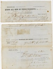 1864 Winneshiek County Iowa Deed John C Porter to Muffley & Pierce Ossian Lot picture