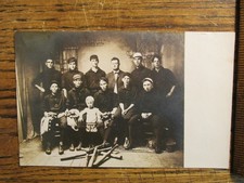 Antique Vintage Ephemera Photo Postcard RPPC Baseball Team w/ Young Boy Mascot picture