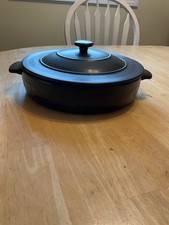 NEW Longaberger Pottery Chocolate 10.5 Flameware Lidded Braiser picture