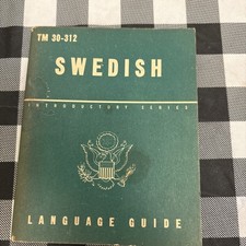 1943 WWII Era War Department Swedish Language Guide Book TM 30-312 picture
