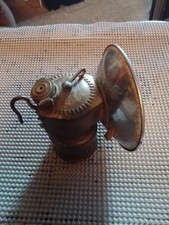 Antique Vintage Justrite Streamlined Carbide Miners Cap Lamp Brass Pre-War picture