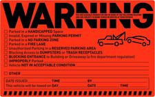 50 Parking Violation Notice Tow Stickers for Car Vehicle Private Warning - Adhes picture