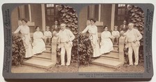 1907 Thomas Edison & family Llewellen Park New Jersey uncommon stereoview picture