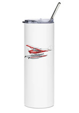 Piper Super Cub Floatplane Stainless Steel Water Tumbler with straw - 20oz. picture