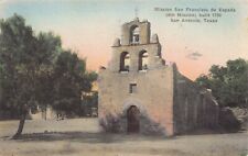 Mission San Francisco de Espada, San Antonio, TX., Early Hand Colored Postcard picture