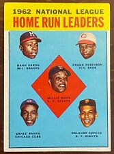 WILLIE MAYS💥HANK AARON💥FRANK ROBINSON💥ERNIE BANKS💥1963 Topps #3 (5 HOFers) picture