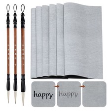 9x Magic Chinese Calligraphy Practice Set Reusable Water Writing Cloth Brush Kit picture