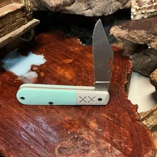 Case XX Tiffany Blue W/Battleship Gray G-10 Smooth XR Barlow (44689) picture