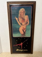 Vintage Snap On Tools Pinup Girl Wall Clock Red Bikini ( Non Working) picture