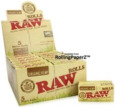 Full Sealed Box of 24 RAW ROLLS Organic Hemp Natural Unrefined rolling paper picture