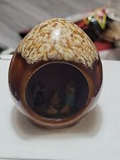 Vintage Nativity Pottery Egg Shape Dome Primitive Clay Ceramic Display  picture
