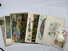 LOT Of 9 Vintage Post Cards | Circa 1910 | Antique | Florals | People picture