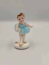 Vintage Josef Originals Ballerina Figurine Blue Tutu Gold Shoes picture