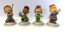 2014 HALLMARK PEANUTS Gallery Nativity - Wise Men 4 Handcrafted Figurines - NIB picture