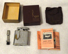 COMPLETE VINTAGE RONSON LIGHTER KIT All Original, Box, Brush, some damage picture