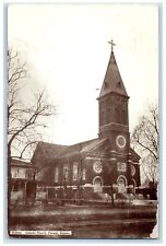 1912 Catholic Church Chapel Exterior Building Parsons Kansas KS Vintage Postcard picture