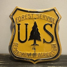 Rare Vintage Metal US Forestry Service Tree Sign Tree Badge Old Stock picture