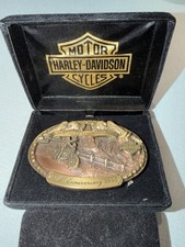 RARE VINTAGE FIND Harley Davidson Belt Buckle 1990 BLACK HILLS COMM. STURGIS NOS picture