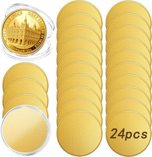 24 Alloy Challenge Coin Blanks, 40Mm X 2Mm (Gold-Plated) picture
