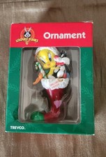 Vintage 1999 CVS Looney Tunes Tweety Bird Sylvester Christmas Ornament By Trevco picture