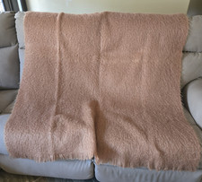 Vintage Glen Cree 100% Mohair Blanket MCM Scotland Brown Fringe Sofa Throw 74x48 picture