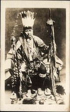 American Indian in Traditional Clothing Nas-Qua-Vas Antique RPPC Real Photo PC picture