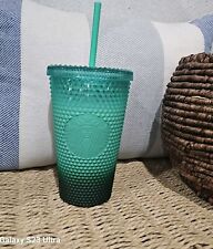 2022 STARBUCKS Waxberry Mint Green Ombre Gradient Studded 16 oz Tumbler NEW picture