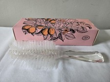 Vintage FULLER Hairbrush SPIRAL HALF ROUND Clear Lucite Nylon Bristles NOS picture