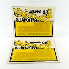 TWO 2 Nostalgia Nationals 3rd Annual Street Rodder Magazine 1983 Decal Stickers picture