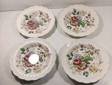 4 Vintage Booths China Flowerpiece #A8056 Soup Plate/Rimmed Bowl Made In England picture