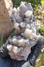 White hexagonal columnar calcite with black scalenohedron, Fujian 228g  picture