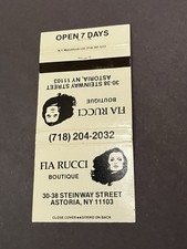 Vintage New York Matchbook “Fia Rucci Boutique” Astoria picture