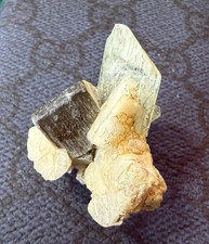 Aquamarine on Elbaite cluster Originally From Pakistan 14.15g .49oz ONE picture
