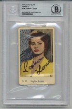SOPHIA LOREN SIGNED AUTOGRAPHED 1957 DUTCH GUM SERIES S #S26 BECKETT BAS picture