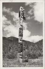RPPC Postcard Abaloney Totem Saxman Alaska AK  picture