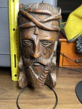 VINTAGE JESUS CHRIST Wood Hand Carved Sculpture picture