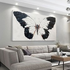 Tarfupth Black and White Butterfly Wall Art for Living Room Hand Painted picture